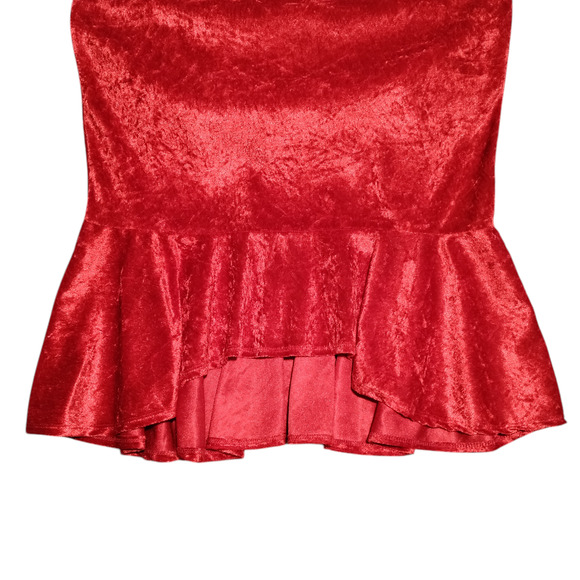Espresso Womens Red Velour Dress Size Large Sleeveless V-Neck Mermaid Valentines - Picture 3 of 12